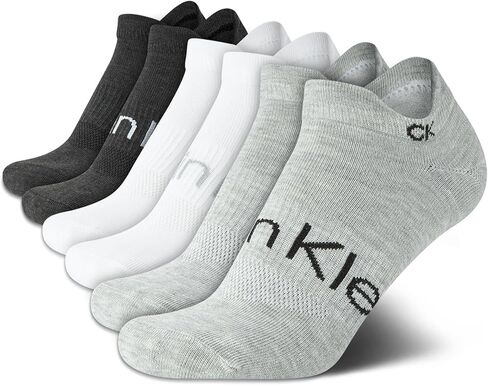 Calvin Klein Men's No Show Socks - 6 Pack Performance Cushion Tab Low Cut for Sneakers Loafers Boat Shoes Size: Size in Saudi Arabia
