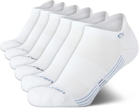 Calvin Klein Men's No Show Socks - 6 Pack Performance Cushion Tab Low Cut for Sneakers Loafers Boat Shoes Size: Size in Saudi Arabia