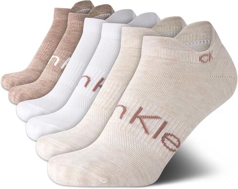 Calvin Klein Men's No Show Socks - 6 Pack Performance Cushion Tab Low Cut for Sneakers Loafers Boat Shoes Size: Size in Saudi Arabia