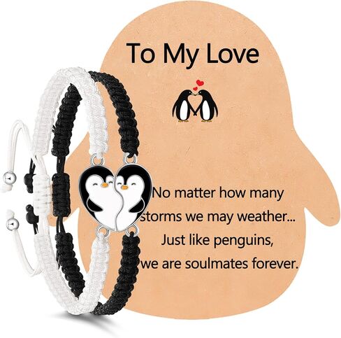 UNGENT THEM Forever Together - Matching Cute Penguin Couples Bracelets Christmas Anniversary Birthday I Love You Gifts for Women Men in Saudi Arabia
