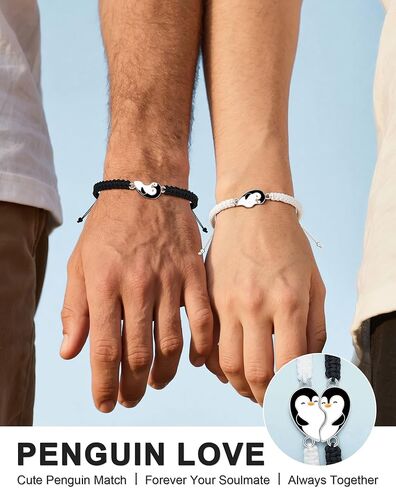 UNGENT THEM Forever Together - Matching Cute Penguin Couples Bracelets Christmas Anniversary Birthday I Love You Gifts for Women Men in Saudi Arabia