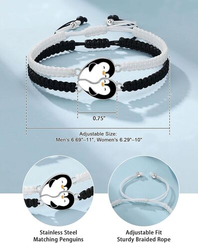 UNGENT THEM Forever Together - Matching Cute Penguin Couples Bracelets Christmas Anniversary Birthday I Love You Gifts for Women Men in Saudi Arabia