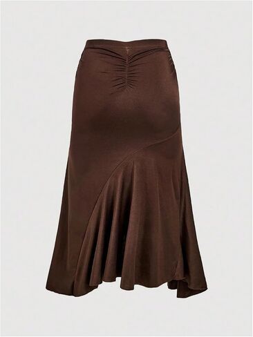 Verdusa Women's Plus Size Western Y2k Metal Tie Wrap Long Skirts Vintage Asymmetrical Flowy Skirt in Saudi Arabia