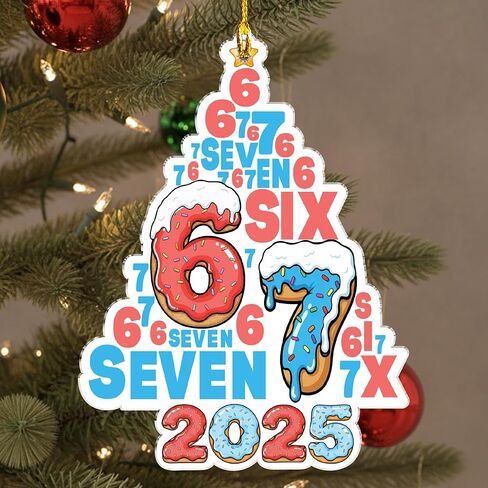 67 زخرفة عيد الميلاد - مضحك ستة سبعة الحلي 2025-67 ميمي الخشب ديكور معلق للشجرة - الجنرال Z، الجنرال ألفا العامية ميمي ديكور عصري للمراهقين والأطفال والكبار - هدايا الفيل الأبيض مضحك - 6 7 هدايا in Kuwait