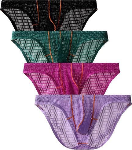 WINDAY Men's Briefs Lace Mesh Low Rise Bikini Briefs Soft Breathable Underwear in Saudi Arabia