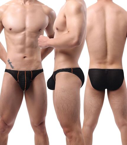 WINDAY Men's Briefs Lace Mesh Low Rise Bikini Briefs Soft Breathable Underwear in Saudi Arabia
