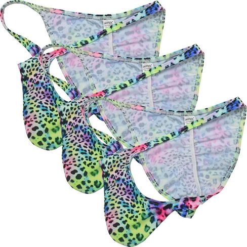 OROCOJUCO Men Leopard Bikini Briefs Whale Tail Back Underwear Pouch Mini Briefs in Saudi Arabia
