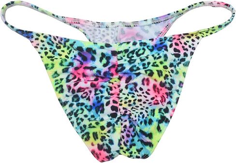 OROCOJUCO Men Leopard Bikini Briefs Whale Tail Back Underwear Pouch Mini Briefs in Saudi Arabia