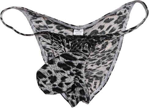 OROCOJUCO Men Leopard Bikini Briefs Whale Tail Back Underwear Pouch Mini Briefs in Saudi Arabia