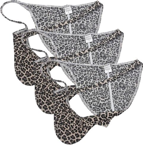 OROCOJUCO Men Leopard Bikini Briefs Whale Tail Back Underwear Pouch Mini Briefs in Saudi Arabia