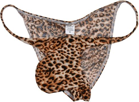 OROCOJUCO Men Leopard Bikini Briefs Whale Tail Back Underwear Pouch Mini Briefs in Saudi Arabia