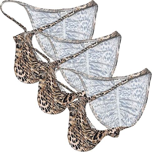 OROCOJUCO Men Leopard Bikini Briefs Whale Tail Back Underwear Pouch Mini Briefs in Saudi Arabia
