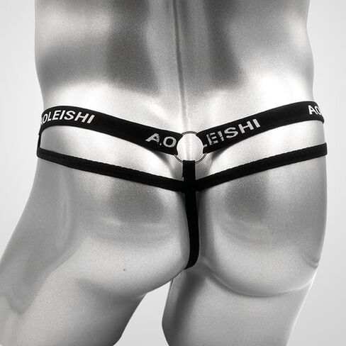 Breathable Thin Style Sexy Men's Low-Waist Transparent Mesh Underwear, Invisible U-Shaped Triangle Thong - Suitable for Sizes S-M, Weight - Black in Saudi Arabia