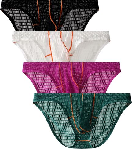 WINDAY Men's Briefs Lace Mesh Low Rise Bikini Briefs Soft Breathable Underwear in Saudi Arabia