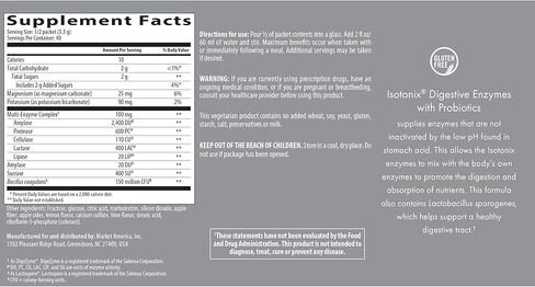 إنزيمات Isotonix الهاضمة مع حزم البروبيوتيك - مركب DigeZyme® متعدد الإنزيمات والعصيات المخثرة - يدعم الهضم وامتصاص العناصر الغذائية، نباتي، خالي من الغلوتين، 20 عبوة (حصتان لكل منهما) in Kuwait