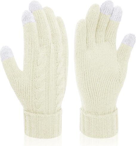 قفازات الشتاء النسائية من Wandx، قفازات محبوكة دافئة للطقس البارد، قفازات طويلة تعمل باللمس للنساء والرجال in Kuwait