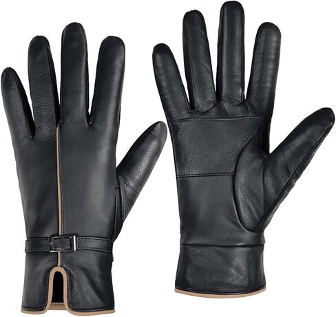 Harssidanzar Women Leather Gloves Winter Gloves Warm Lined Cold Weather SL026US in Saudi Arabia