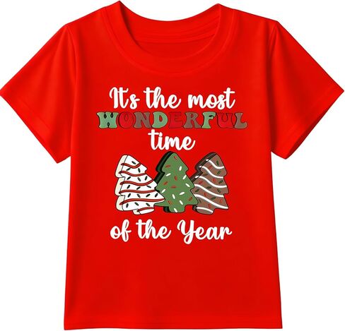 Boys Girls Christmas Shirt Kids Christmas Tree T-Shirts Funny Toddler Xmas Holiday Short Sleeve Tees 2025 (3-10 Years) in Saudi Arabia