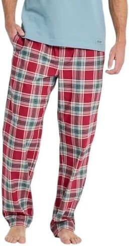 Life is Good. Men's Check Pattern Classic Sleep Pant, Adirondack Red in Saudi Arabia