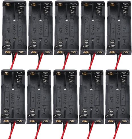 JWISLAND (Pack of 50) CR2032 Battery Holder Coin Cell Battery Holder, CR2032 Battery Holder with Switch, 2 x 3V Coin Cell Holder CR2032 Battery Holder Case with Leads ON-Off Switch in Saudi Arabia