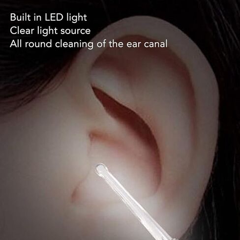 Electric Ear Suction Device, Portable Automatic Electric Vacuum Ear Pick Ear Cleaner Earwax Remover with LED Light for Earwax Removal, Soft Prevent Ear Pick Clean Tools Set (Black) in Saudi Arabia