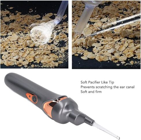 Electric Ear Suction Device, Portable Automatic Electric Vacuum Ear Pick Ear Cleaner Earwax Remover with LED Light for Earwax Removal, Soft Prevent Ear Pick Clean Tools Set (Black) in Saudi Arabia