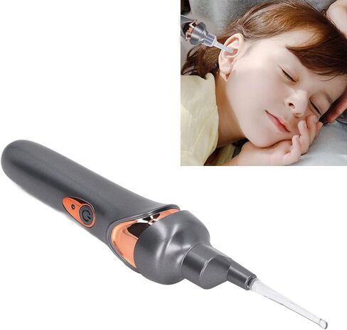 Electric Ear Suction Device, Portable Automatic Electric Vacuum Ear Pick Ear Cleaner Earwax Remover with LED Light for Earwax Removal, Soft Prevent Ear Pick Clean Tools Set (Black) in Saudi Arabia
