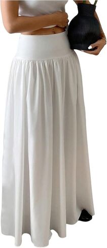 Floerns Women's High Waisted Flowy Skirt Trendy Flared A Line Maxi Skirt in Saudi Arabia