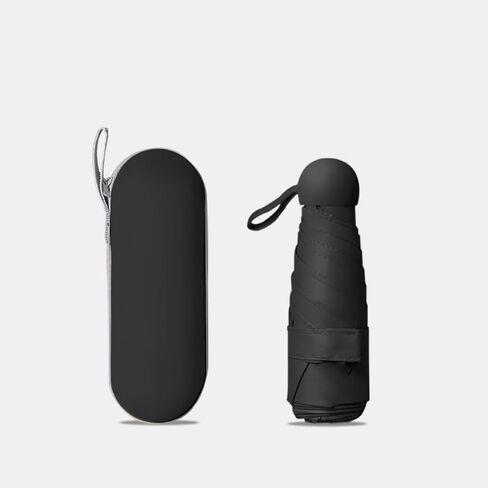 Compact Travel 5-Fold Umbrella,Portable & Lightweight Mini Folding Umbrella,Windproof Small Compact Lightweight Design Fits in Pocket or Bag,Ideal for Travel,Outdoors and Daily Use(Black) in Saudi Arabia
