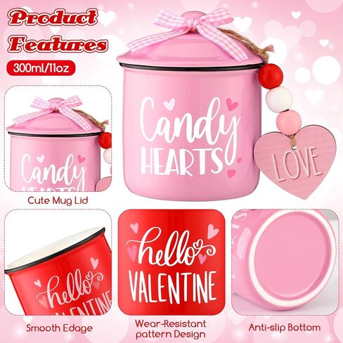 nitial 3 قطع عيد الحب علبة متدرجة الديكور علبة السيراميك عيد الحب وعاء حامل الحلوى مع الجاموس منقوشة Bowknot جرة ديكور ديكور لطاولة المزرعة المنزل in Kuwait