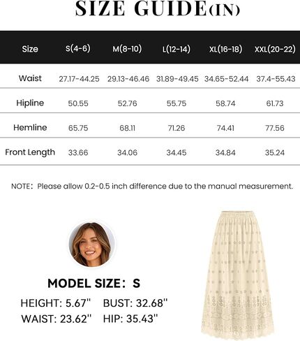 dowerme Women Summer Maxi Skirt Cute Elastic High Waist Boho Eyelet A-Line Cotton Flwoy Long Skirts Spring Clothes 2026 in Saudi Arabia
