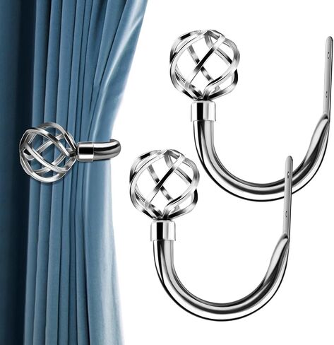 Handmade Metal Curtain Holdbacks 2pcs, Decoration Matt Black Curtain Tie Back Hooks for Wall, Heavy Duty Side Holders Tiebacks Accessories for Drapes Drapery Window in Kuwait