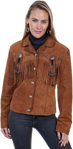 Western Genuine Leather Suede Jacket Women Native American Boar Cowlady Beaded & Fringe Cowgirl Jacket Tassels in Saudi Arabia