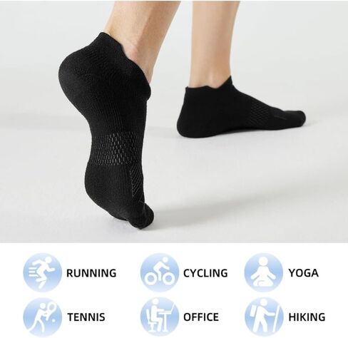 5 Pairs Ankle Running Socks For Women, Athletic Wicking Thick Cushioned Low Cut With Tab Casual Sports Socks in Saudi Arabia