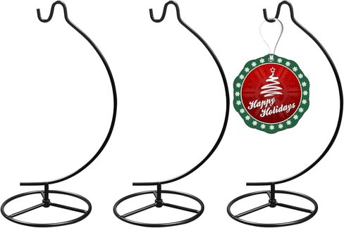 11 Inch Black Ornament Display Stand, Glass Ball Hanger for Hanging Air Plants Terrariums, Witch Ball, Christmas & Wedding Ornaments, Perfect for Home and Office Decor in Saudi Arabia