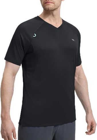 BALEAF Men's UV Protection Sun Shirts Rash Guard UPF 50+ Moisture Wicking V Neck Short Sleeve Workout Tee Outdoor Athletic in Saudi Arabia