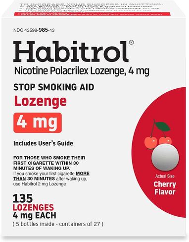 Habitrol Nicotine Lozenges 4 mg Mint Flavor - 72 Count - Stop Smoking Aid - Reduce Cravings and Withdrawal Symptoms in Kuwait