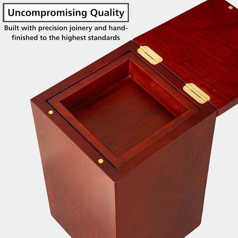 Solid Cherry Wood Cremation Urn for Adult Human Ashes Male Female. Large Wooden Urn. 250 Cubic inches. Burial and Funeral. Decorative Urns. Wooden Box and Casket in Kuwait
