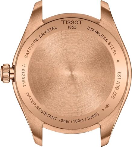 Tissot PR 100 34mm, Swiss Quartz Watch for Women, Stainless Steel with Rose Gold PVD Case, Brown Dial, T1502103329100 in Saudi Arabia