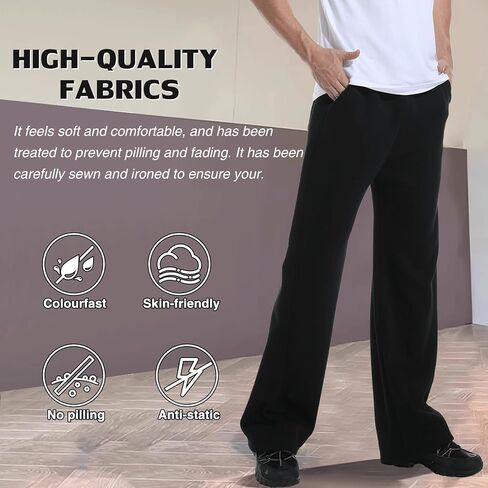 Sweatpants for Tall Men, Big and Tall Size, Men's Extra Long Inseam, Mens Casual Fit Loose Drawstring Black Pants in Saudi Arabia