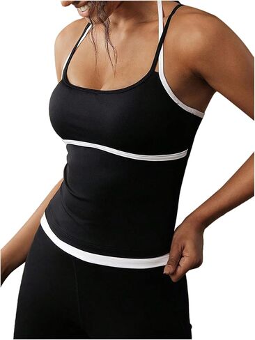 SweatyRocks Women's Criss Cross Backless Workout Top Spaghetti Strap Yoga Gym Tank Top in Saudi Arabia