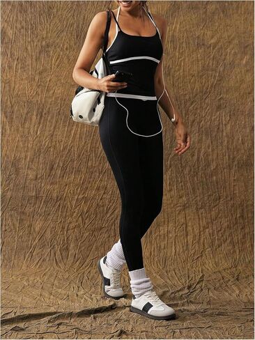 SweatyRocks Women's Criss Cross Backless Workout Top Spaghetti Strap Yoga Gym Tank Top in Saudi Arabia