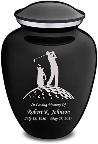 Geturns Embrace Adult Personalized Golf Cremation Urns for Human Ashes I Large Pearl Cobalt Blue Funeral Urn for Men and Women I 200 lbs in Saudi Arabia