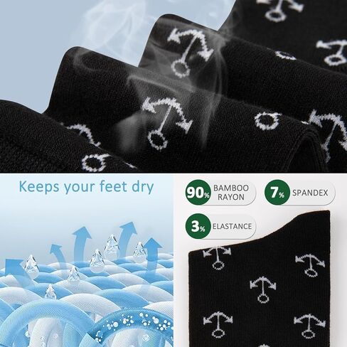 COOVAN Mens Dress Socks Bamboo Rayon Crew Business 6 Pairs Soft Thin Lightweight Socks for Men in Saudi Arabia
