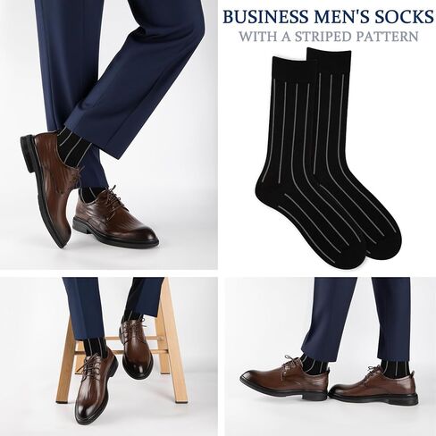 COOVAN Mens Dress Socks Bamboo Rayon Crew Business 6 Pairs Soft Thin Lightweight Socks for Men in Saudi Arabia