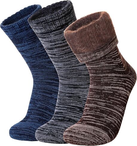 SeeyAN Winter Thermal Socks For Women & Men Warm Extra Thick Boot Insulated Heated Ski Crew Socks For Cold Weather 3 Pairs in Saudi Arabia