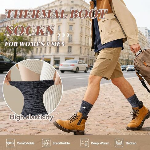 SeeyAN Winter Thermal Socks For Women & Men Warm Extra Thick Boot Insulated Heated Ski Crew Socks For Cold Weather 3 Pairs in Saudi Arabia