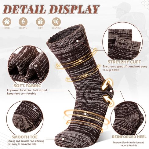 SeeyAN Winter Thermal Socks For Women & Men Warm Extra Thick Boot Insulated Heated Ski Crew Socks For Cold Weather 3 Pairs in Saudi Arabia