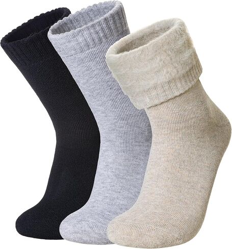 SeeyAN Winter Thermal Socks For Women & Men Warm Extra Thick Boot Insulated Heated Ski Crew Socks For Cold Weather 3 Pairs in Saudi Arabia