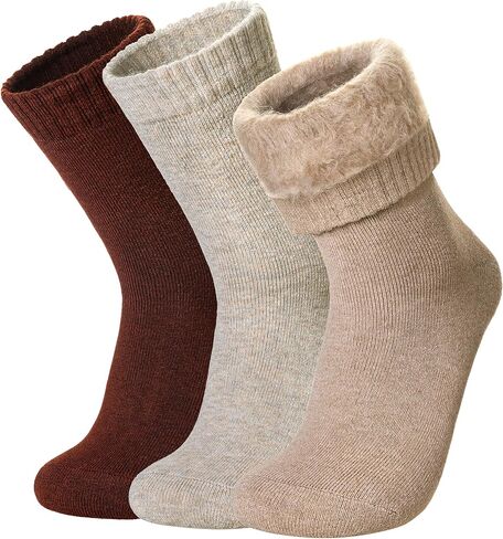 SeeyAN Winter Thermal Socks For Women & Men Warm Extra Thick Boot Insulated Heated Ski Crew Socks For Cold Weather 3 Pairs in Saudi Arabia